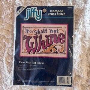 Vintage 1997 Jiffy Stamped Cross Stitch Kit - Thou Shalt Not Whine unopened new